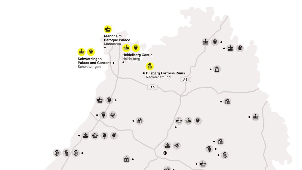 journey map, Illustration: Staatliche Schlösser und Gärten Baden-Württemberg, JUNG:Kommunikation GmbH journey map, Illustration: Staatliche Schlösser und Gärten Baden-Württemberg, JUNG:Kommunikation GmbH